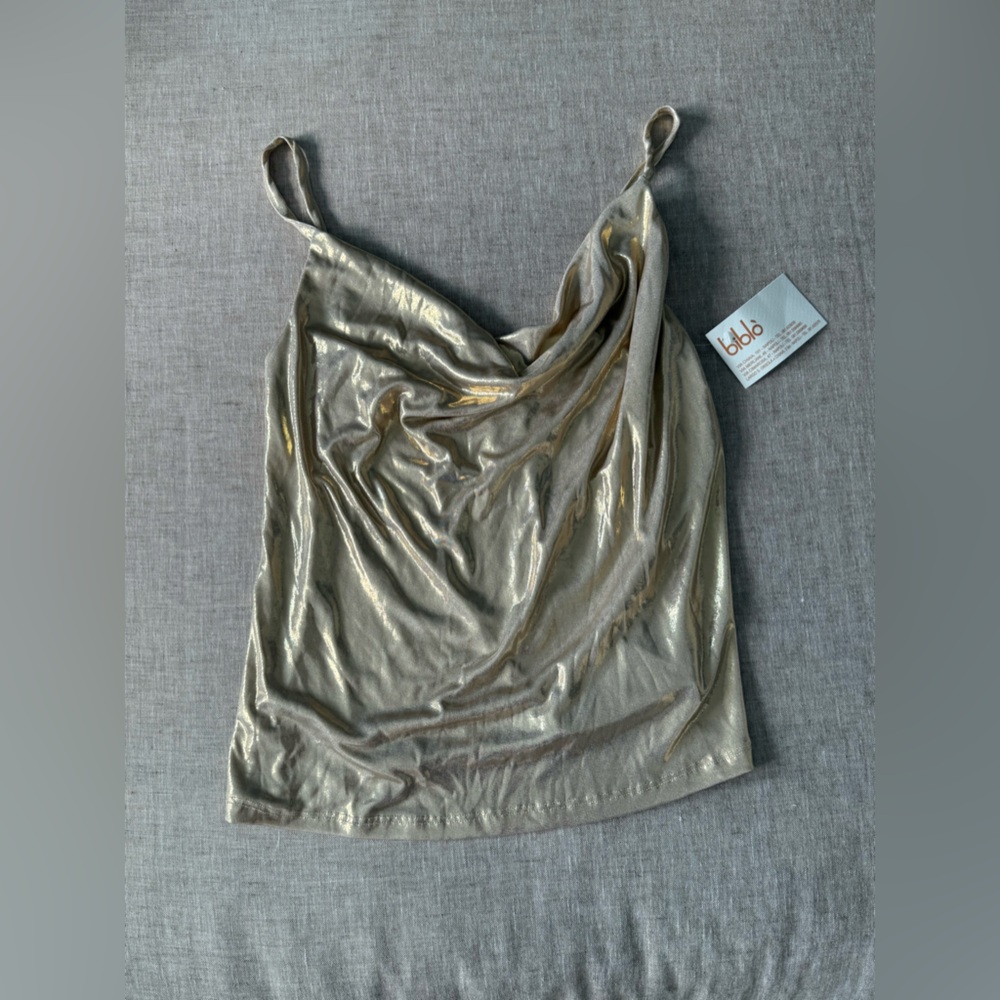 NWT Biblò (Italian brand) Zara inspired metallic gold t-shirt ONE size